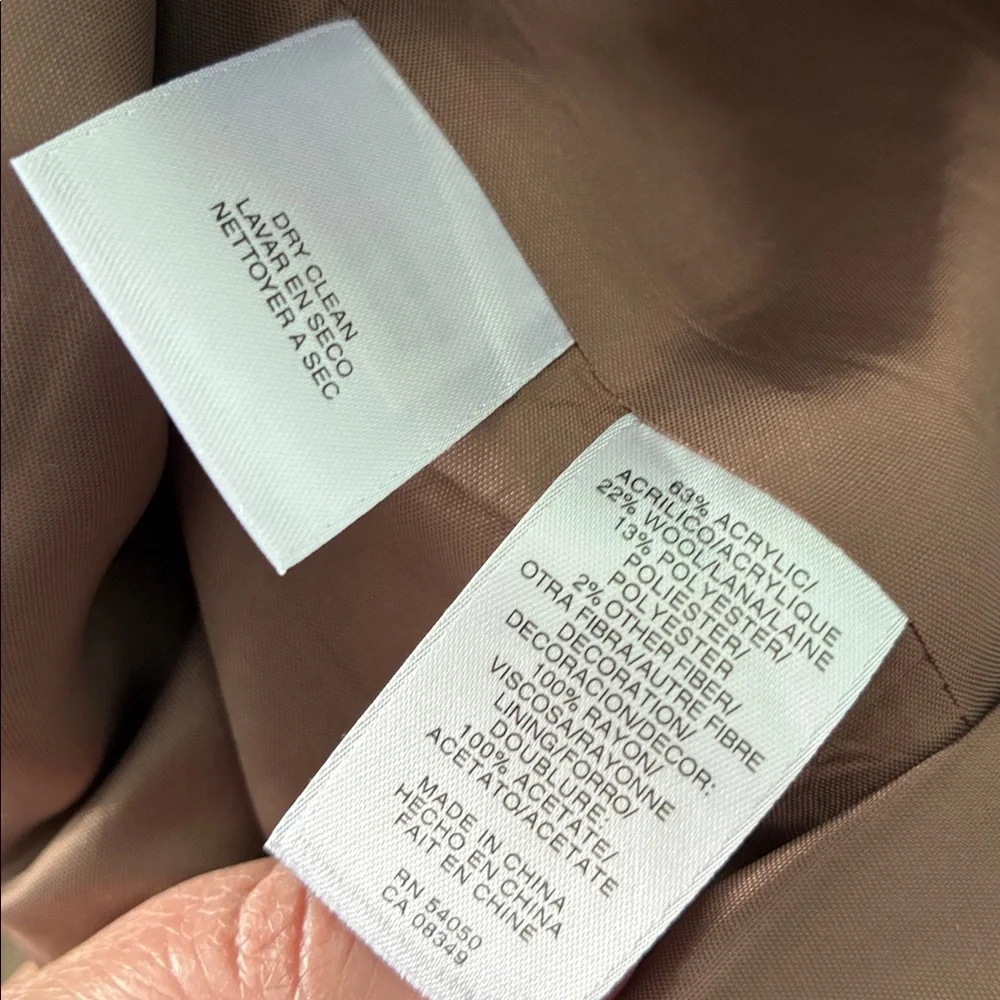 Jones New York Women's Tan Jacket sz 14 Tweed Gold Metallic euc - Picture 6 of 9